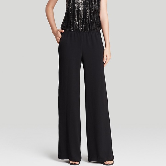 ❤️ Ella Moss Black Sequin Wide Leg Jumpsuit XS/S - Picture 5 of 8